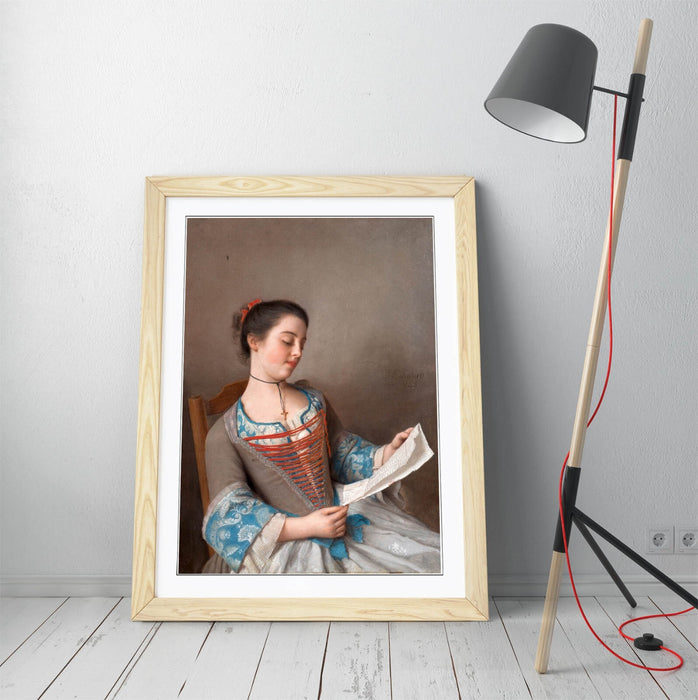 Framed Wall Art - Jean-Etienne Liotard Girl Reading Painting | Handmade UK Art