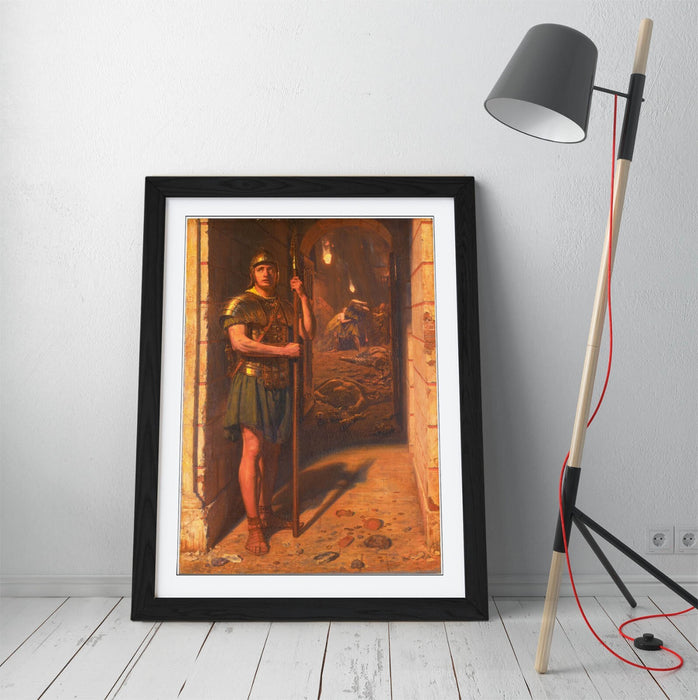 Framed Wall Art Poster - Edward John Poynter Print With Wood Grain Frame