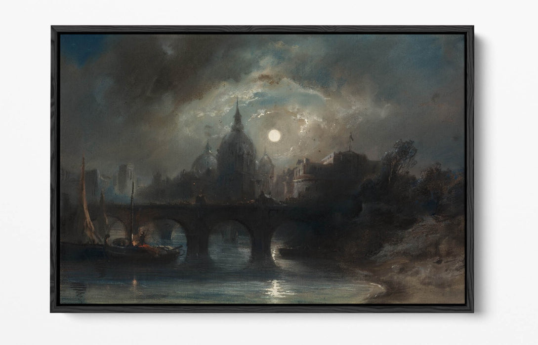 Float Effect Canvas Art - City Night Canvas Wall Art with Custom Deep Frame