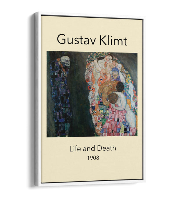 GUSTAV KLIMT, LIFE AND DEATH -FLOAT EFFECT CANVAS WALL ART PRINT