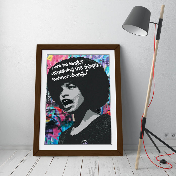 ANGELA DAVIS ACTIVIST GRAFFITI QUOTE -ART FRAMED POSTER PICTURE PRINT ARTWORK