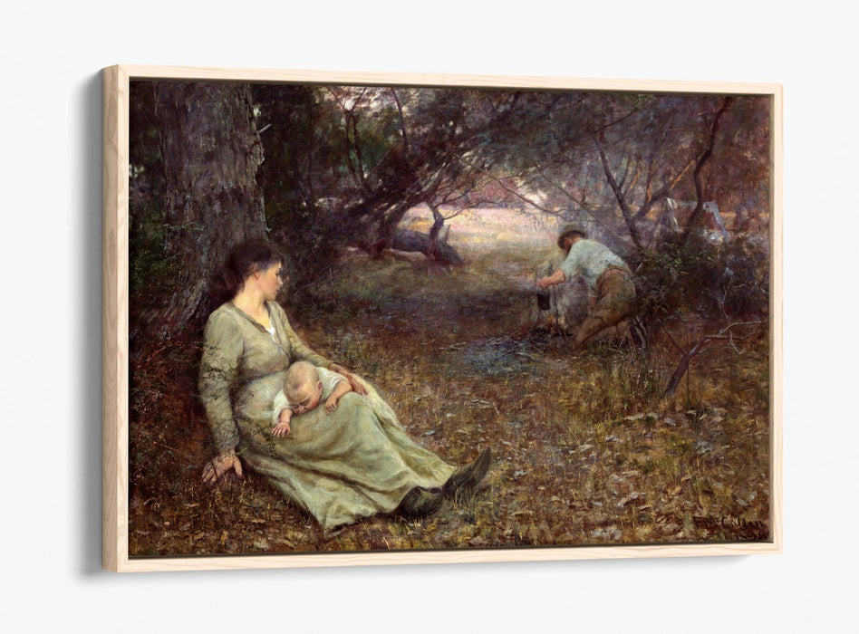 FREDERICK MC CUBBIN, ON THE WALLABY TRACK -FLOAT EFFECT CANVAS WALL ART PRINT