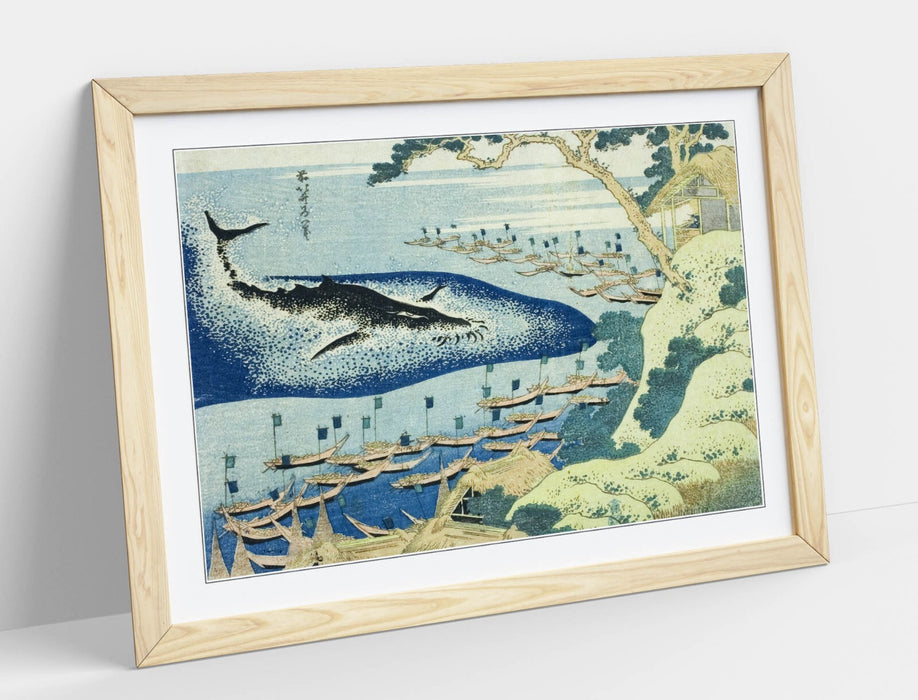 Framed Art Poster – Hokusai Whaling Off Goto Islands | Matte Paper Print