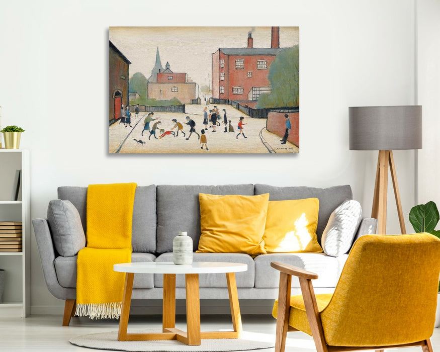 Children Playing CANVAS WALL ART PICTURE PRINT PAINTING FRAMED Ls Lowry Style
