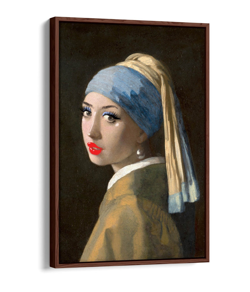 Float Effect Canvas Art - Girl With Pearl Earring Makeup | Handmade UK Wall Decor