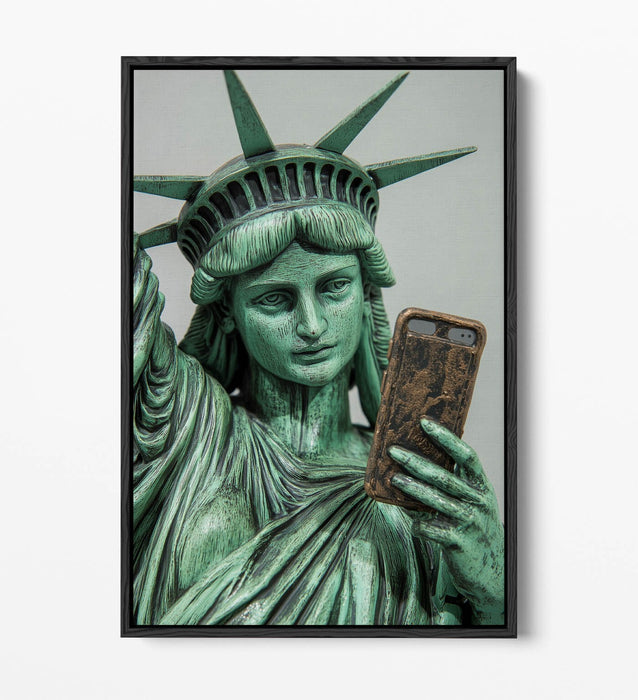 Funny Statue Of Liberty Art – Float Effect Canvas Wall Art With Premium Varnish Finish