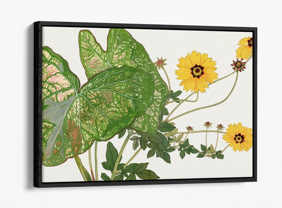 Float Effect Canvas Art - Handmade Botanical Canvas Wall Art With Premium Frame