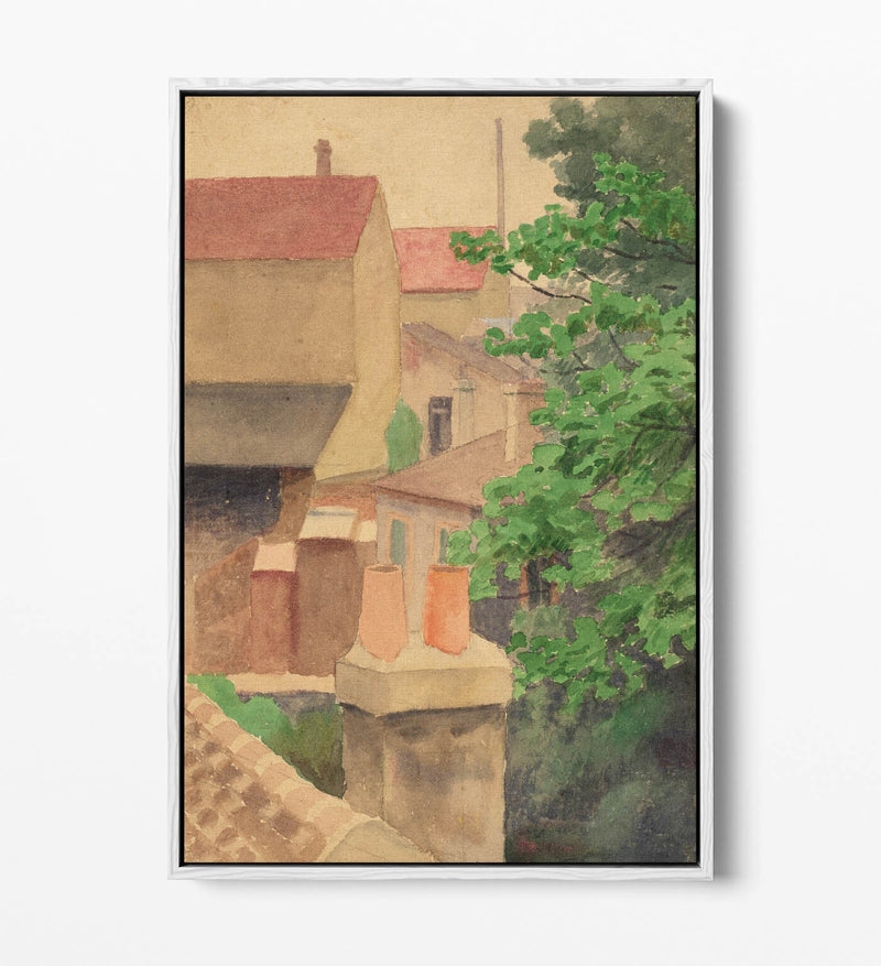Canvas Wall Art - Thomas Anshutz Rooftops Float Effect Print on MDF Frame