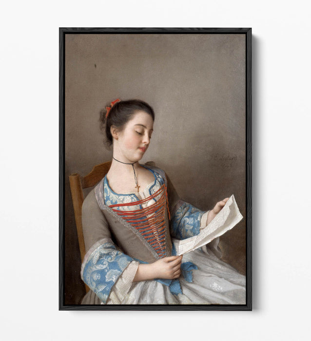 Float Effect Canvas Art – Girl Reading Artwork on Premium MDF Frame Canvas