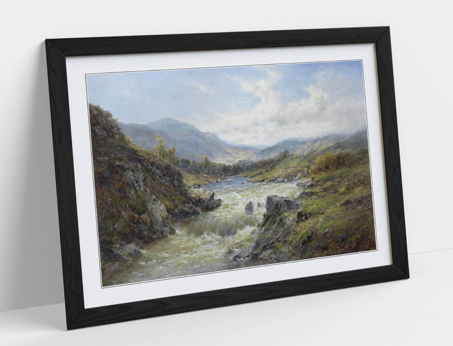 Framed Wall Art - Alfred De Breanski Falls Of The Tay Print | Handmade UK Wood Grain Frame