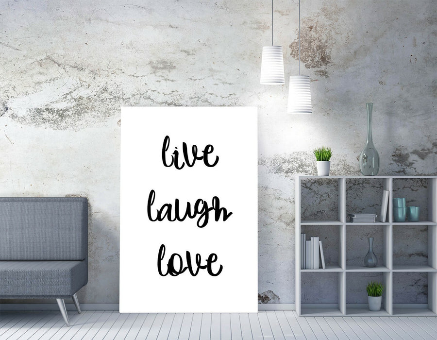 "LIVE LAUGH LOVE" HAPPY INSPIRATIONAL QUOTE HOME -CANVAS WALL ART PICTURE PRINT