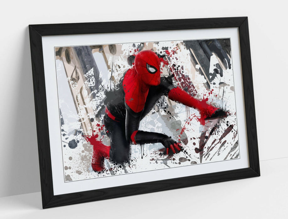 Spiderman Framed Poster - Marvel Superhero Art Print | Handmade UK Frame, Matte Paper