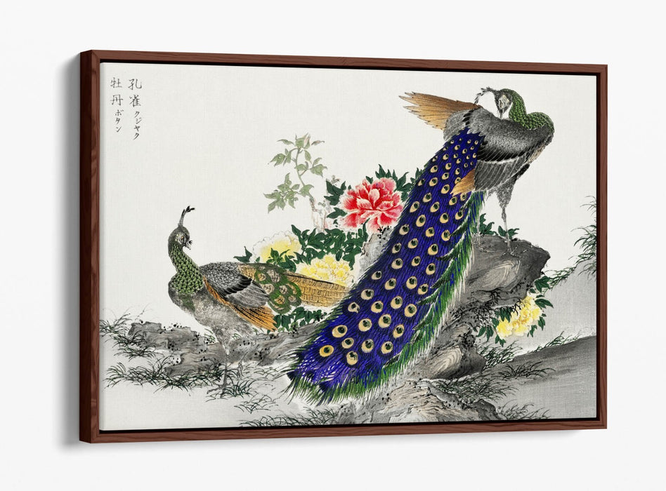 Canvas Wall Art Print - Peacock And Peony Float Effect | Handmade UK Canvas Art