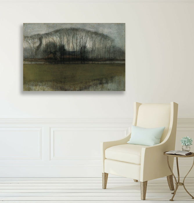 CANVAS WALL ART ARTWORK FRAMED PAINTING PRINT Piet Mondrian Line of Trees Marshy