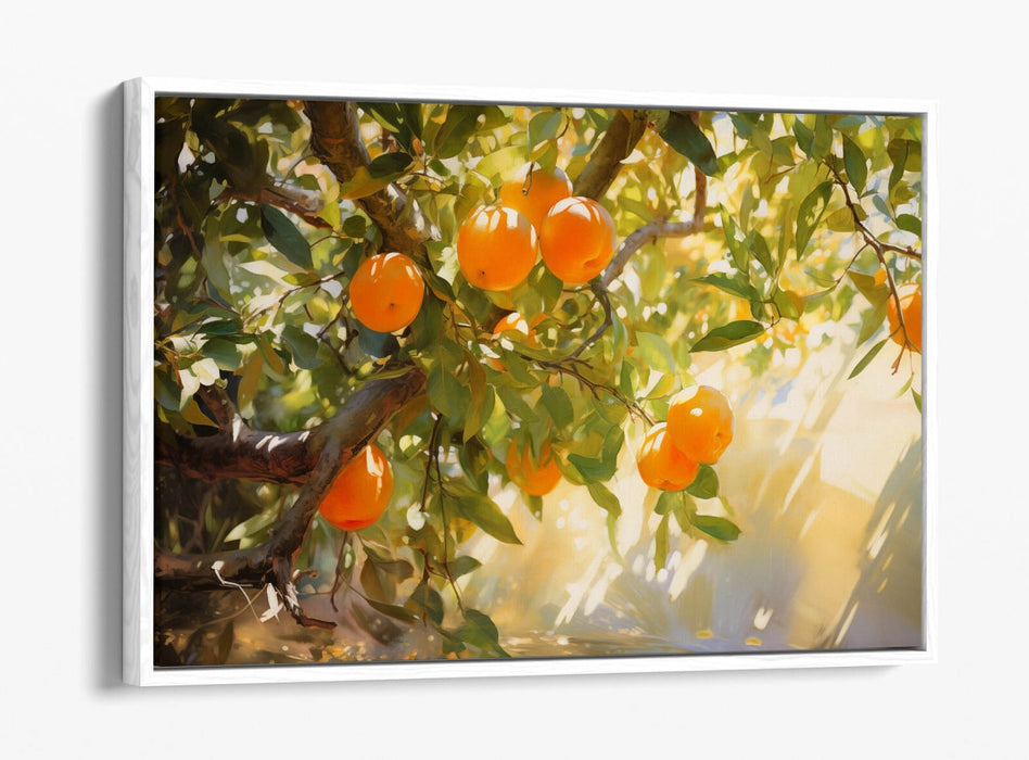 Orange Tree Canvas - Vibrant Float Effect Wall Art | Handmade Home Decor Print