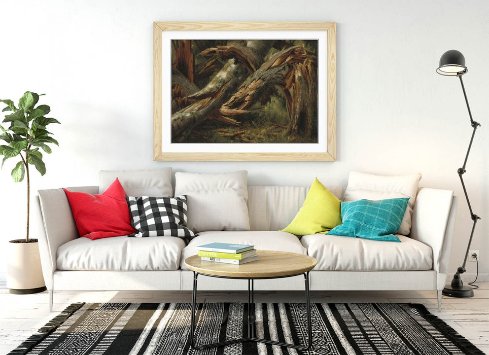 Framed Wall Art - Alexandre Calame Fallen Tree Painting | Handmade UK Frame