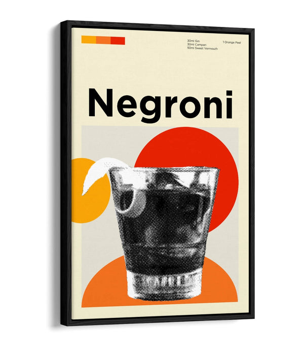 Negroni Cocktail Poster - Vibrant Canvas Wall Art | Funky Home Decor Print