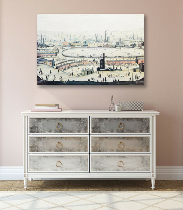 CANVAS WALL ART ARTWORK FRAMED PRINT PAINTING Ls Lowry style The Pond