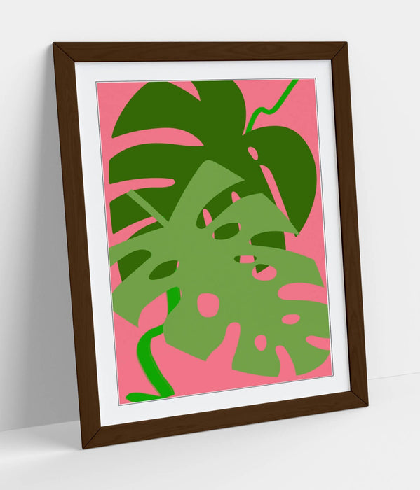 MONSTERA LEAF BOTANICAL TRENDY MINIMALIST -FRAMED WALL ART PICTURE PRINT ARTWORK