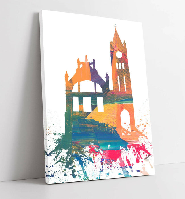 DERRY CITY GUILDHALL SPLASH ART -CANVAS WALL ART PRINT ARTWORK DEEP FRAME