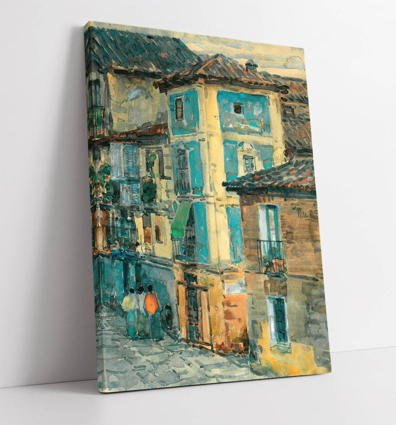 Canvas Wall Art – Childe Hassam Spanish Street Scene Print | Premium Satin Varnish Finish