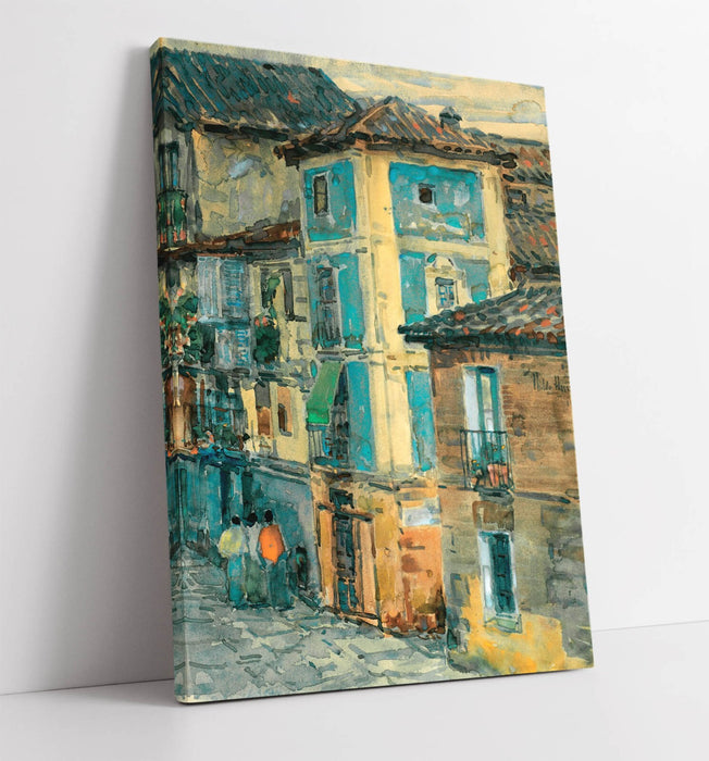 Canvas Wall Art – Childe Hassam Spanish Street Scene Print | Premium Satin Varnish Finish
