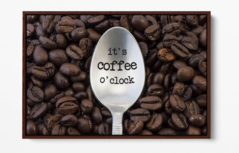 Coffee Canvas Wall Art – Handmade Float Effect Frame, Premium Varnish Finish