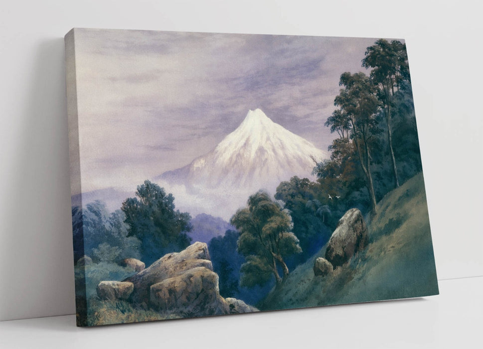 Canvas Wall Art - John Hoyte Painting Mt Egmont | Handmade Canvas Print