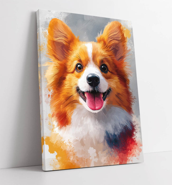 Dog Canvas Wall Art – Cute Smiling Dog Portrait | Handmade Ready To Hang Print