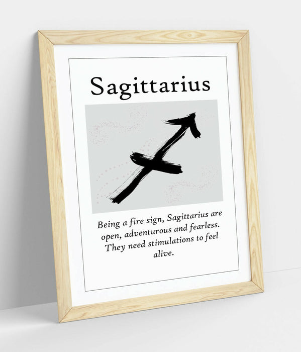 SAGITTARIUS STAR ZODIAC ASTOLOGY QUOTE SLOGAN -FRAMED WALL ART PICTURE PRINT