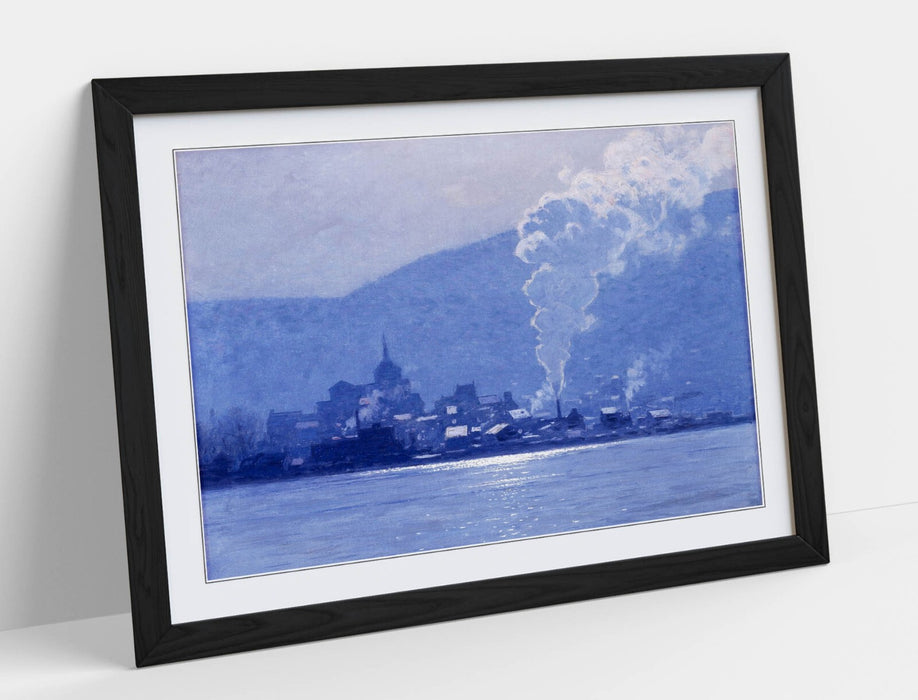 Framed Wall Art - L. Birge Harrison Steam Train Painting | Matte Finish Print