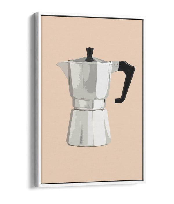 Moka Pot Coffee Poster - Premium Float Effect Canvas | Handmade Kitchen Decor Print