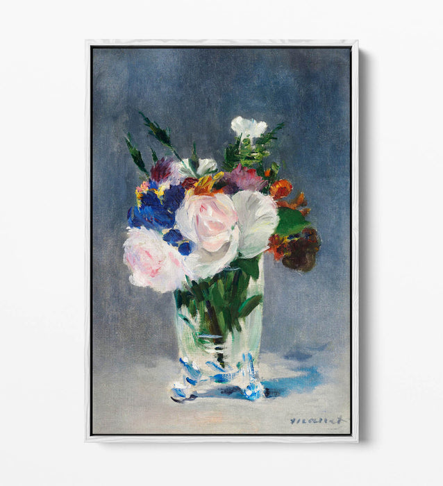 Float Effect Canvas Art | Edouard Manet Crystal Vase Artwork on MDF Frame
