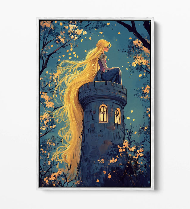 Rapunzel Canvas Art – Float Effect Canvas Wall Art With Long Hair Print