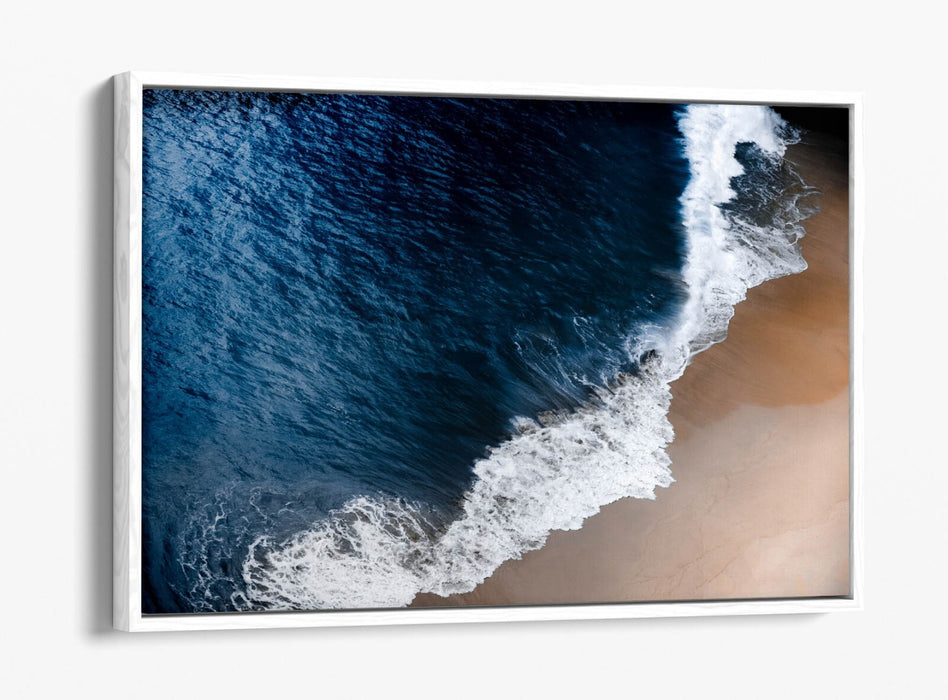 Seashore Canvas Art - Aerial Photography Print | Float Effect Canvas Wall Decor