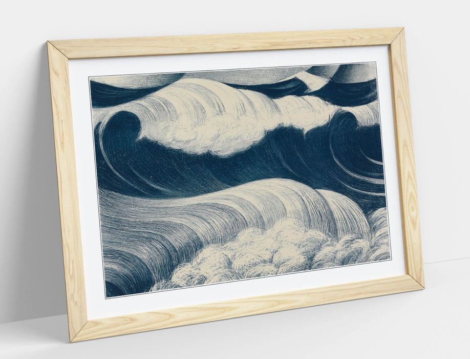Framed Wall Art - Handmade Bedroom Decor Print on Matte Paper with Natural Wood Frame