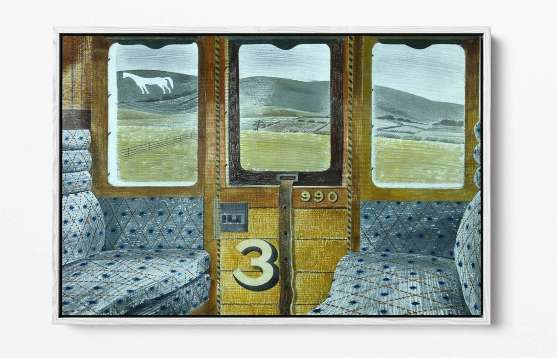 Canvas Wall Art – Eric Ravilious Train Landscape Print | Float Effect Canvas, Ready to Hang