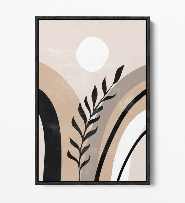 Boho Canvas Wall Art - Abstract Home Art Minimalist Bedroom Decor | Float Effect Canvas