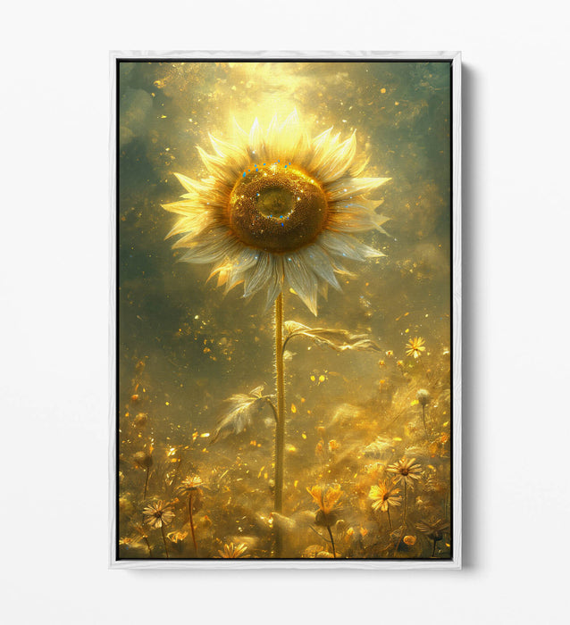 Float Effect Canvas Art – Sunflower Underwater Wall Decor With Premium Varnish Finish