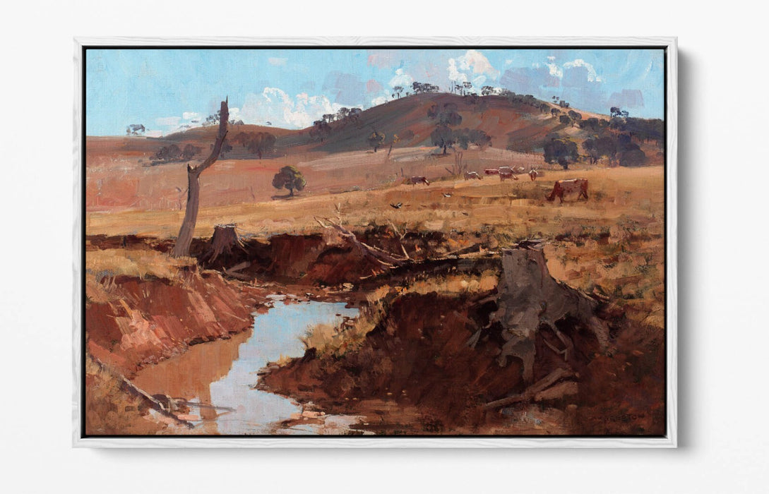 Canvas Wall Art - Arthur Streeton The Creek | Float Effect Canvas Print With Premium Frame