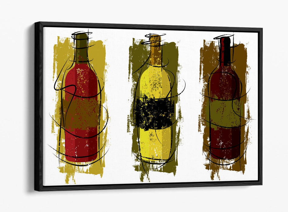 Wine Canvas Art – Handmade Float Effect Canvas Print | Kitchen Wall Decor