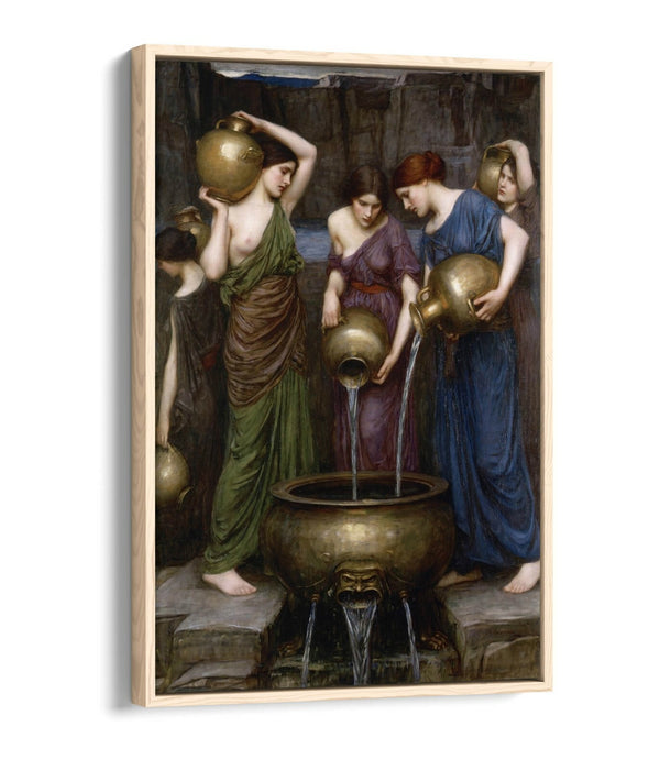 JOHN WILLIAM WATERHOUSE DANAIDES-FLOAT EFFECT CANVAS WALL ART PIC PRINT- GREEN