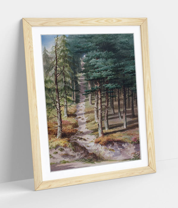 Framed Wall Art Poster Elijah Walton Rednal Wood Print - Natural Wood Frame
