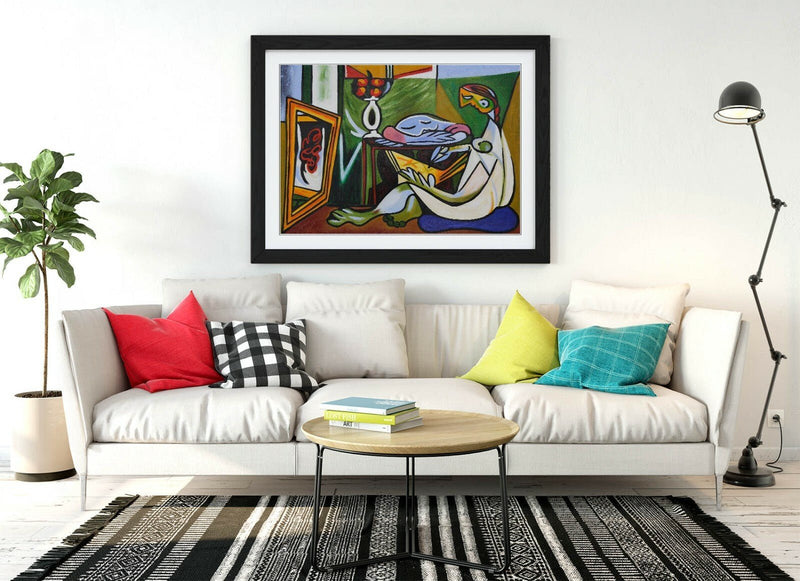 Picasso Framed Poster – Modern Wall Art Print With Green Blue Artwork