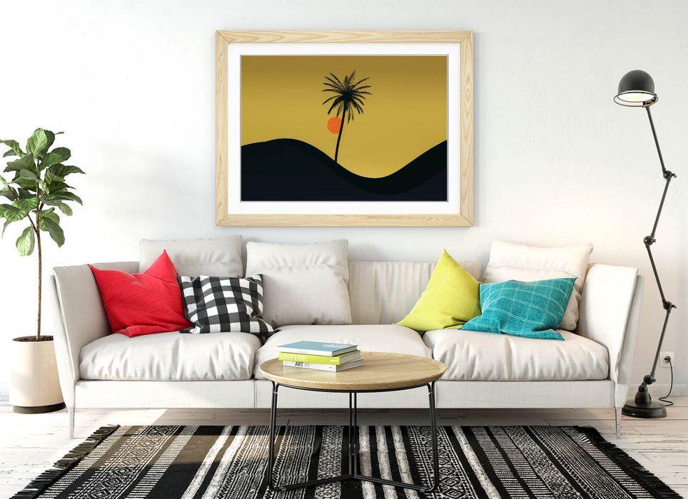 Palm Tree Wall Art - Framed Poster Print | Desert Home Decor | UK Handmade Frame