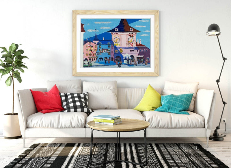 Framed Art Poster – 'Ernst Ludwig Kirchner, Bern Bell Tower' Print on Matte Paper