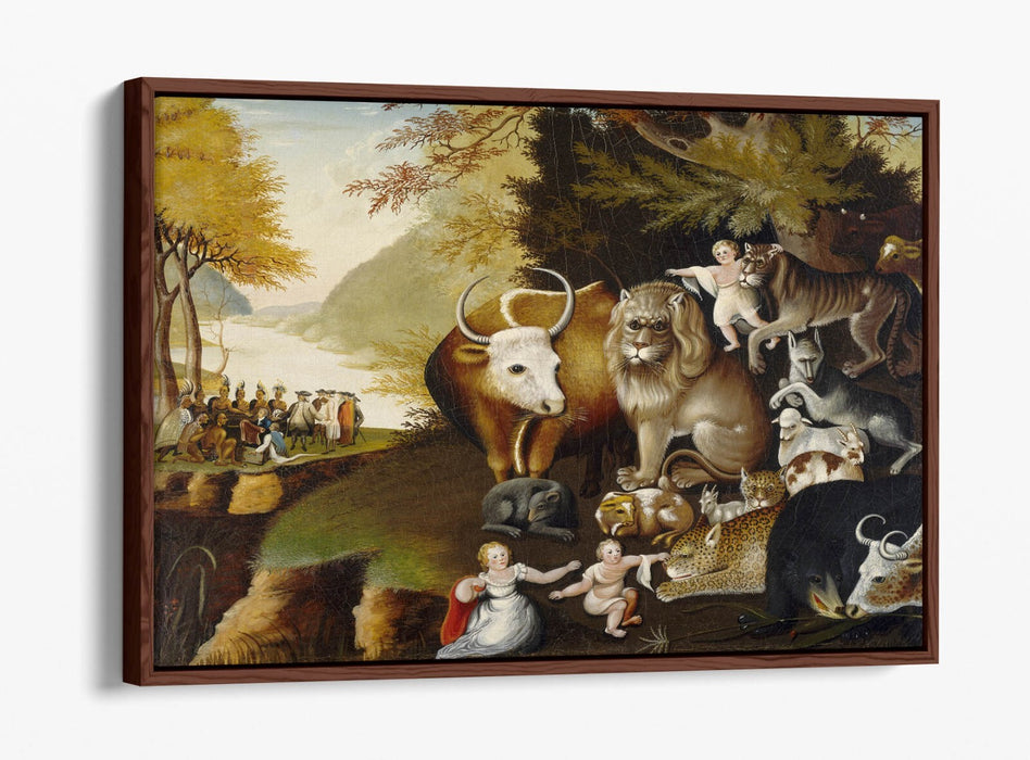 Canvas Wall Art - Edward Hicks Peaceable Kingdom Float Effect Print on MDF Frame