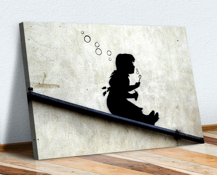 BANKSY CANVAS STREET WALL ART PRINT ARTWORK - SLIDE