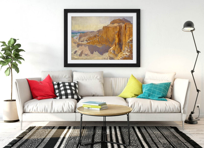 Framed Art Poster - John Singer Sargent Cliffs At Deir El Bahri Print UK Made Frame