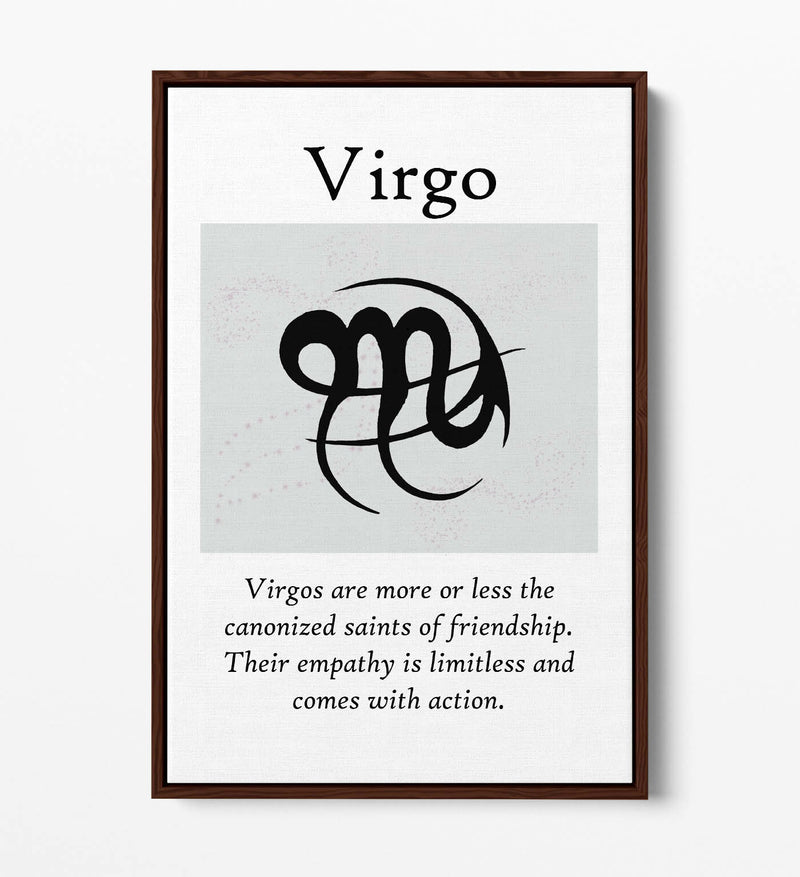 Virgo Star Sign Canvas – Zodiac Wall Art With Float Effect & Premium Varnish Finish